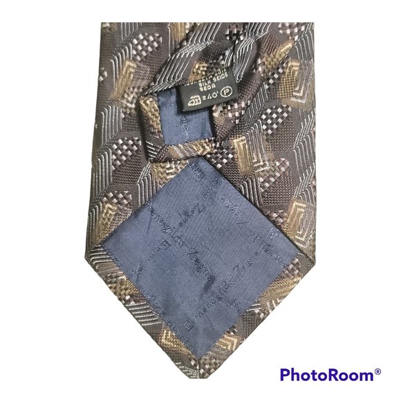 Ermenegildo Zenga Browns, Greens, Silver & Blue Tie - Picture 2 of 4